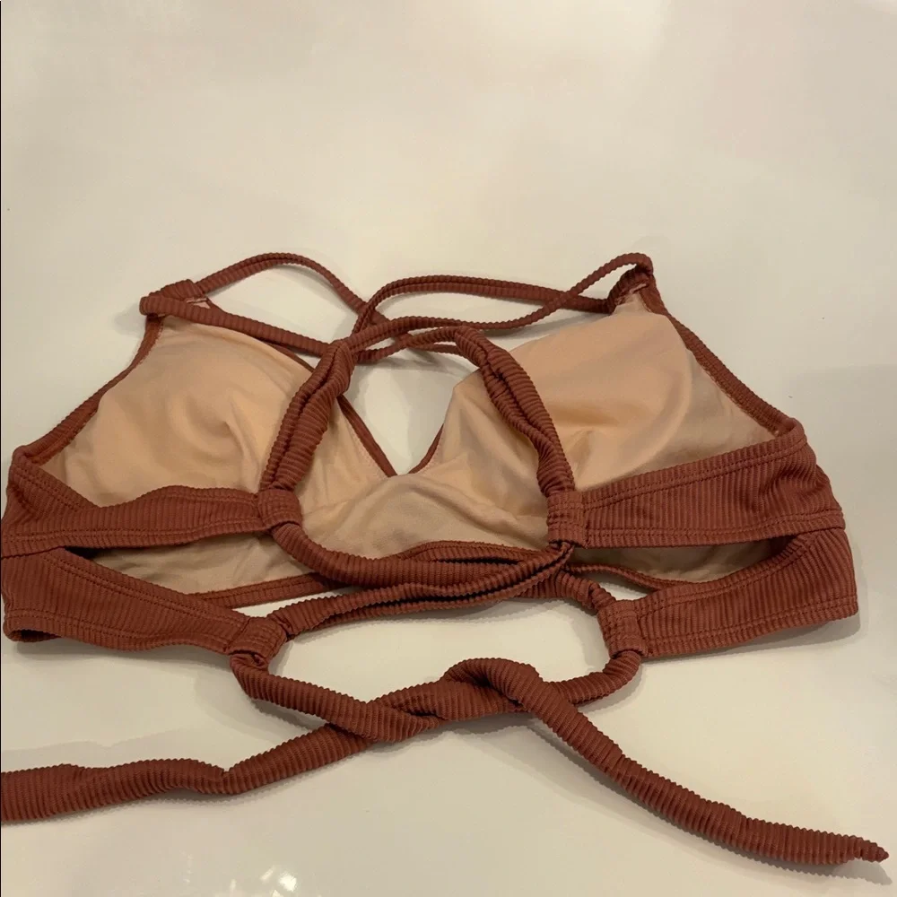 Rust Ribbed Bikini Set - Picture 2 of 2